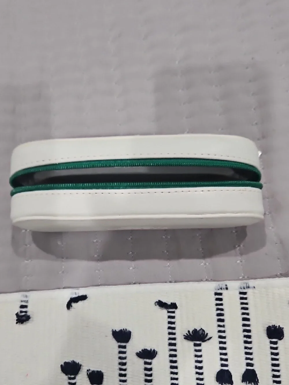 Lacoste White Leather Zip Eyewear Case